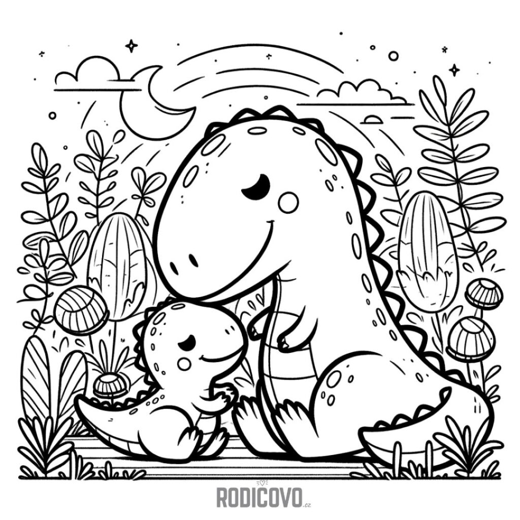 dinosaur s mamou omalovanky