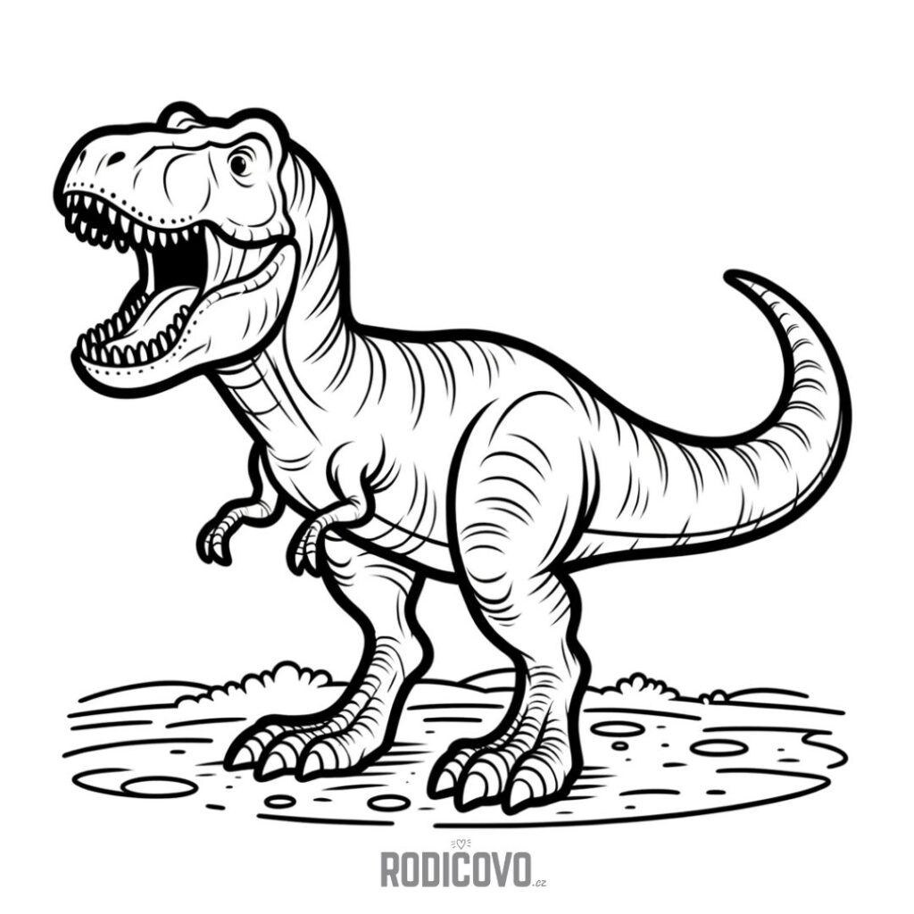 t-rex omalovanky